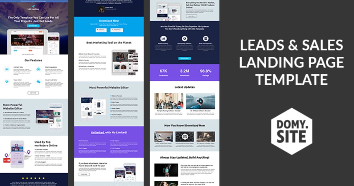 LEADS & SALES LANDING PAGE TEMPLATE - By FunnelsHelper.com