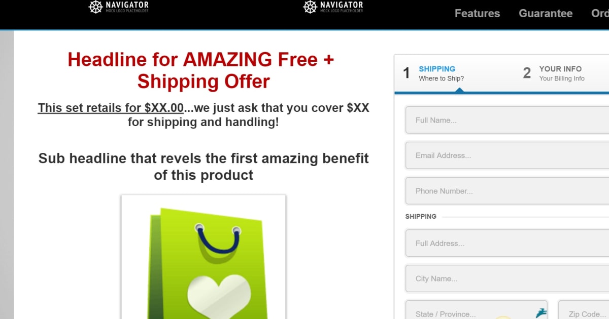 The eCom Free + Shipping Core Funnel with 2 variation OTOs