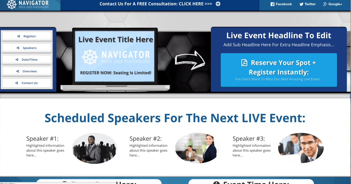 Live Webinar And Event Registration Funnel