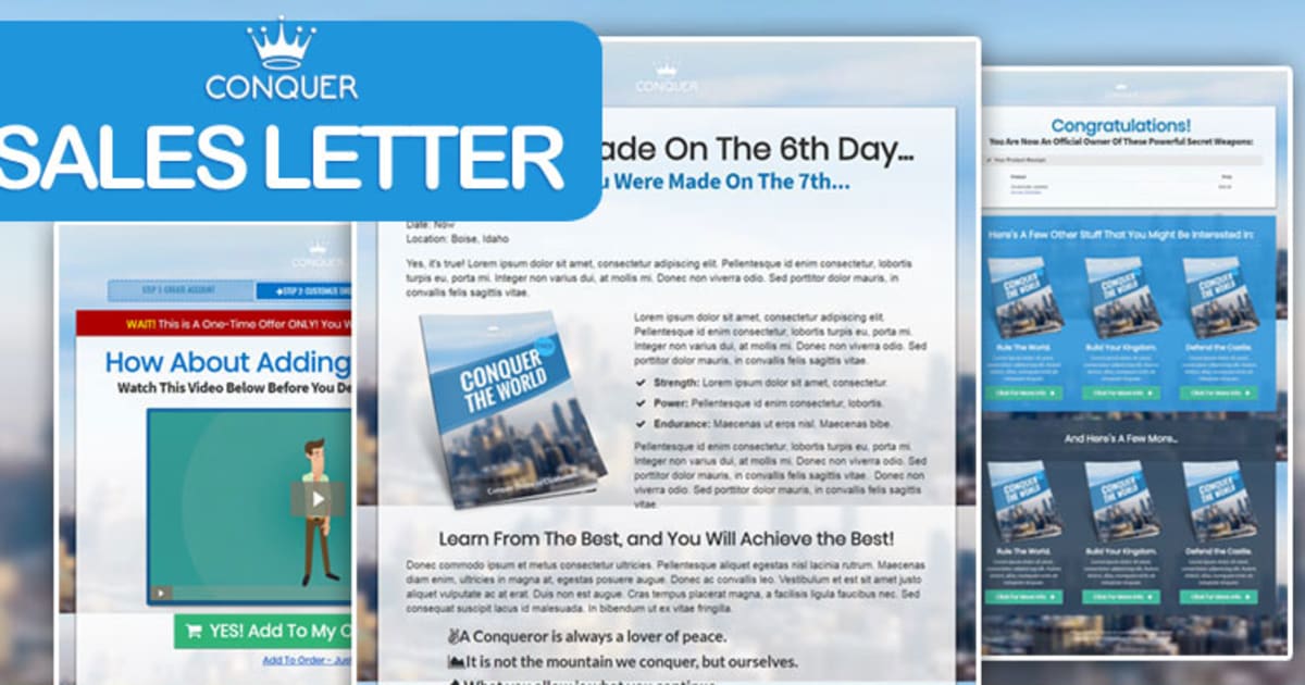 CONQUER | Sales Letter Funnel