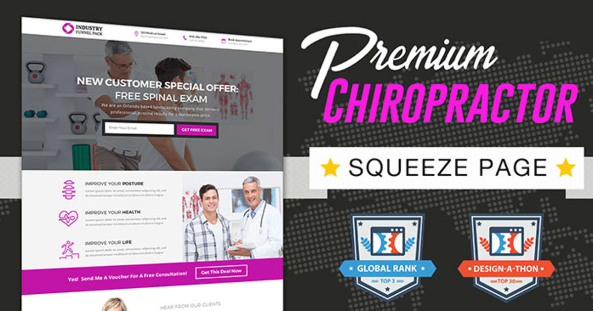 Chiropractor Squeeze Page Funnel **BONUS** 5 Step Email Sequence!