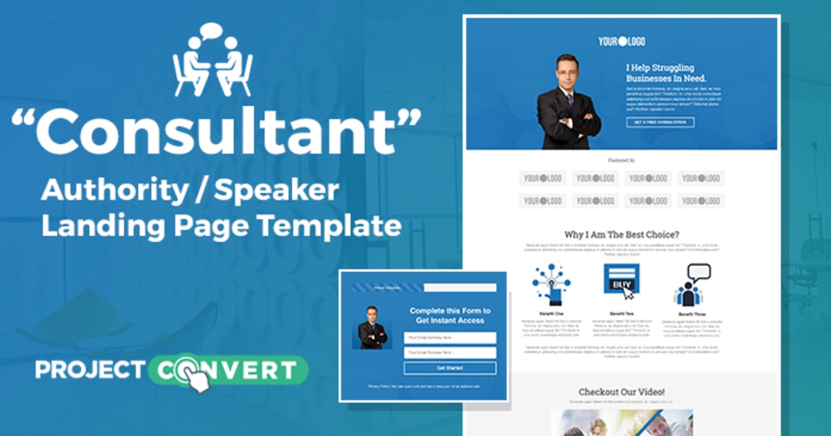 Consultant – Authority / Speaker Landing Page Template