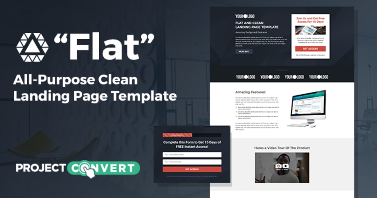 Flat - All-Purpose Landing Page Template