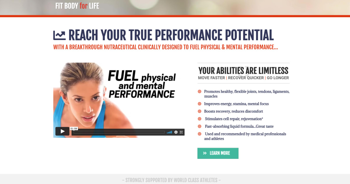 Fit Body For Life - Modere Affiliate Referral Bridge Page Funnel