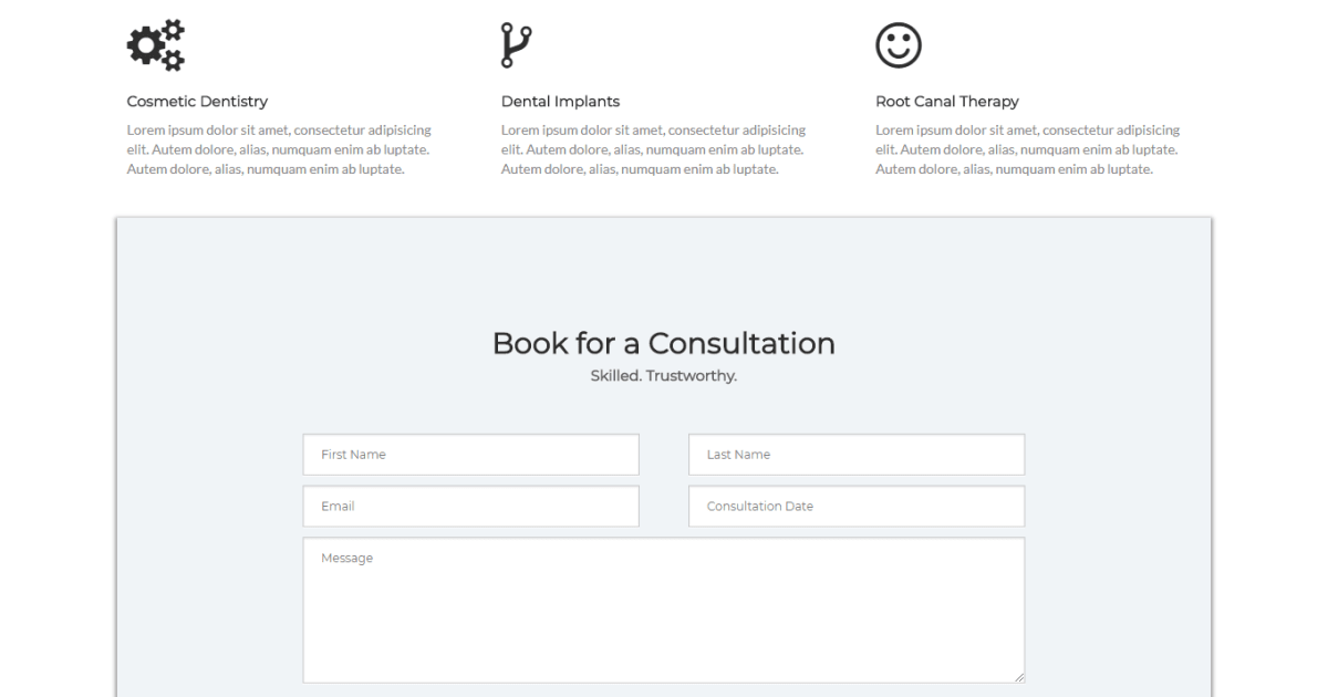 Dentist / Opt-in / Booking / Landing Page - Dentist Template