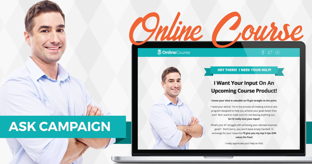 #1 Online Course Ask Campaign Funnel **BONUS** Proven 5 Step Email Sequence!