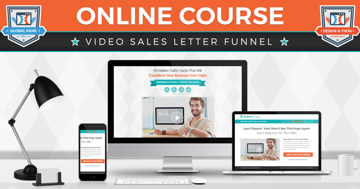 Best Selling Online Course VSL Funnel **BONUS** 3 Proven Email Sequences Included!!!