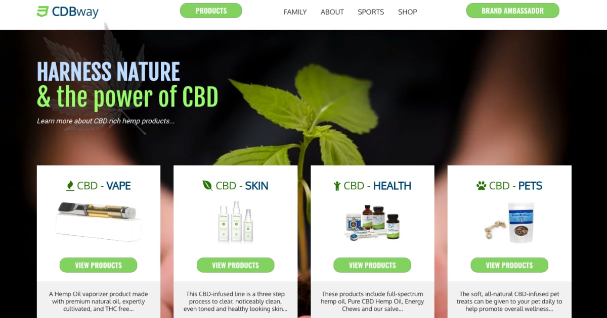 CBDWAY Hemp Oil MLM Network Marketing Optin & Sales Page Funnel