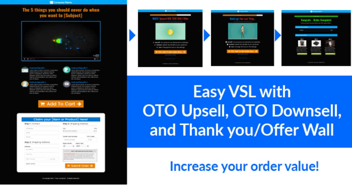 Easy VSL w/ Upsell & Downsell