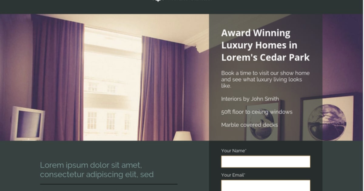Optin - Real Estate / New Home / New Community / Home - Unbounce Hacked - By InVert Inc