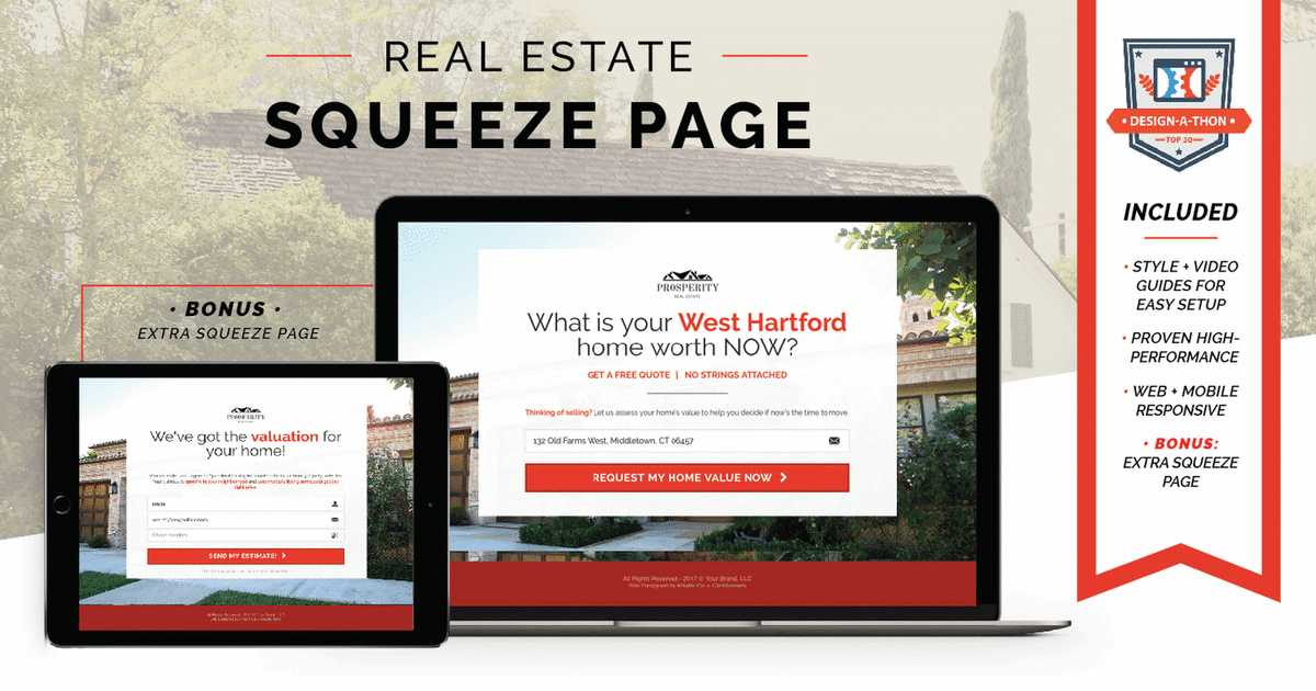 Squeeze Page Funnel - Home Value Lead Generator for Real Estate Agents