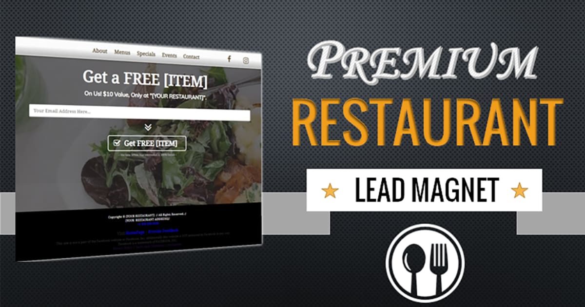 Restaurant Lead Magnet Funnel **BONUS** 5 Step Email Sequence!