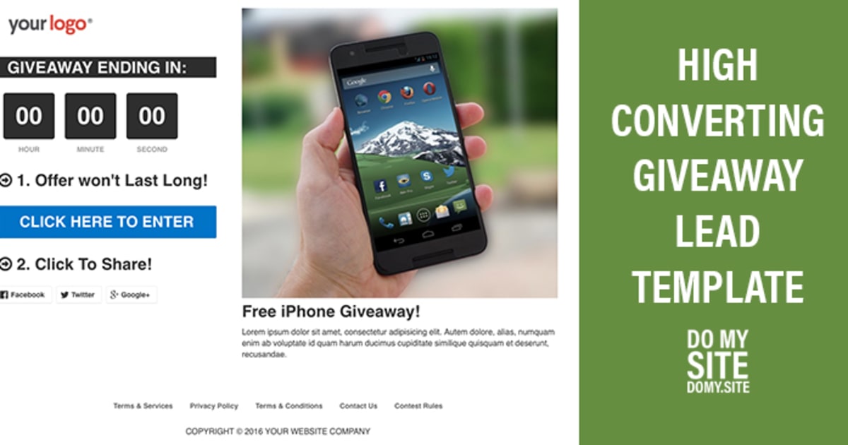 High Converting Free Product Giveaway Lead Page