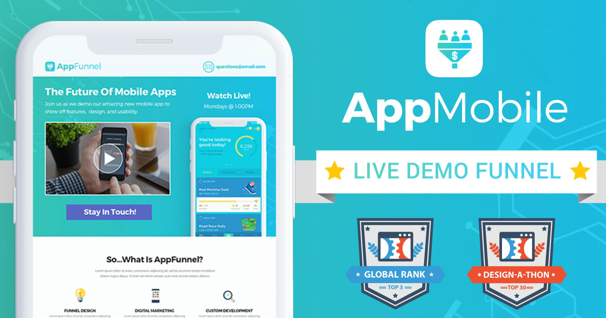 #1 Mobile App Live Demo Funnel **BONUS** 2 Proven Email Sequences Included!