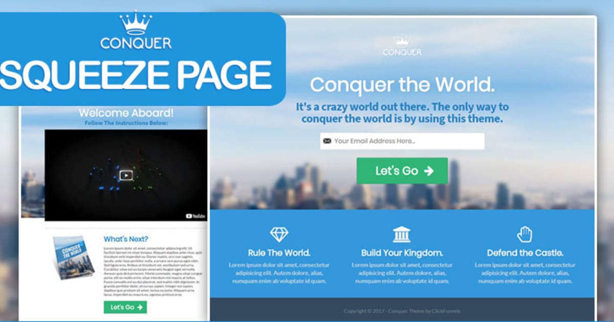 CONQUER | Squeeze Page Funnel