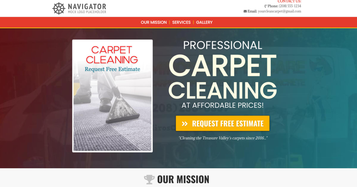 **Carpet Cleaning - Free Estimate Lead Generation Optin Funnel