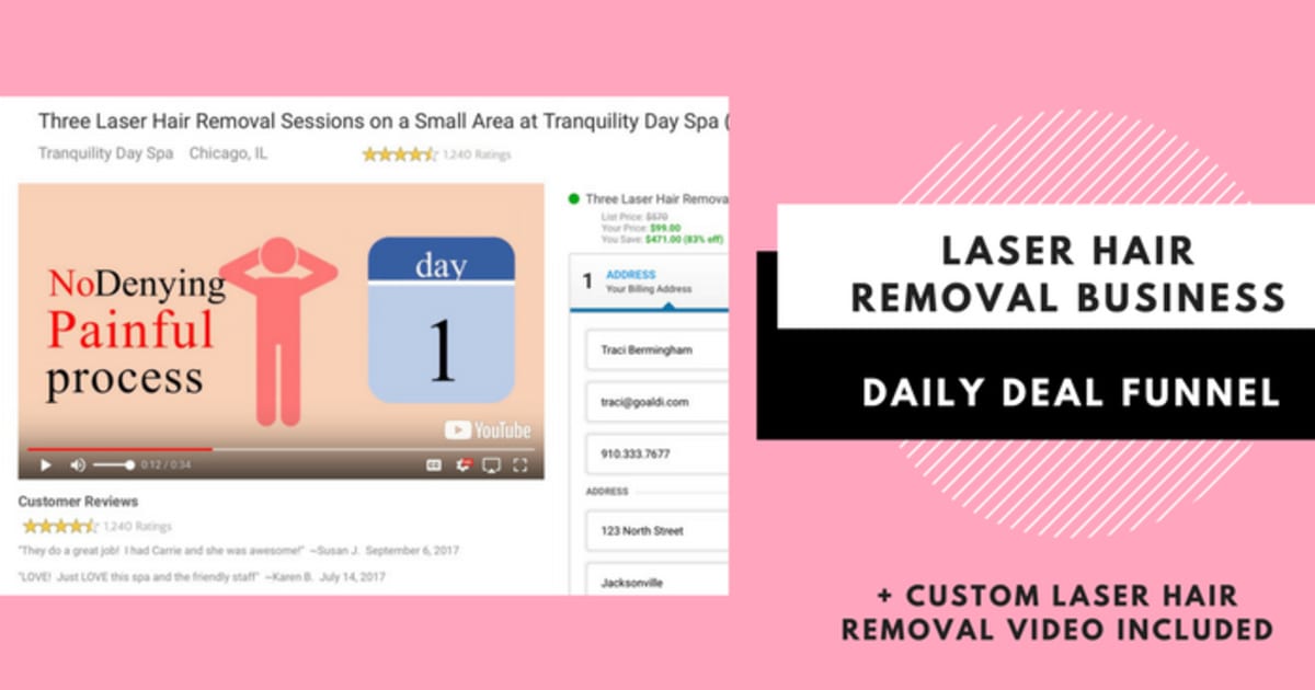 Laser Hair Removal + Custom Video Daily Deal Funnel
