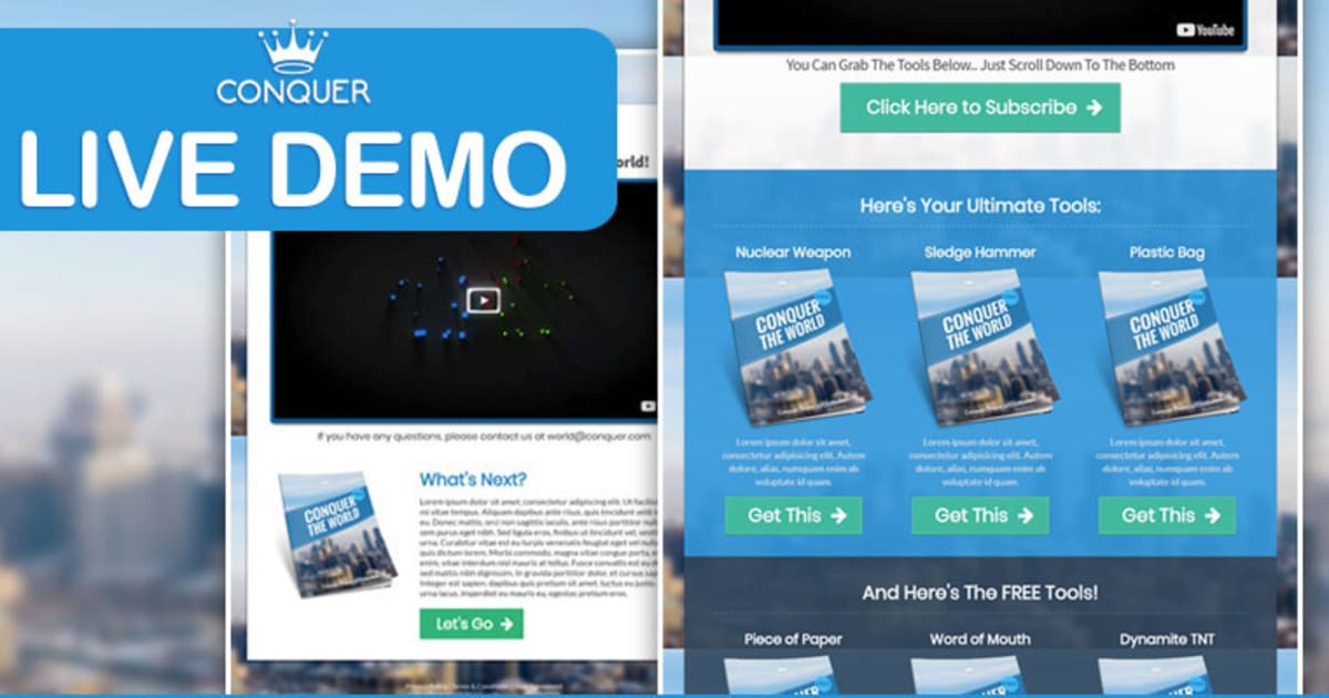 CONQUER | The Live Demo Funnel