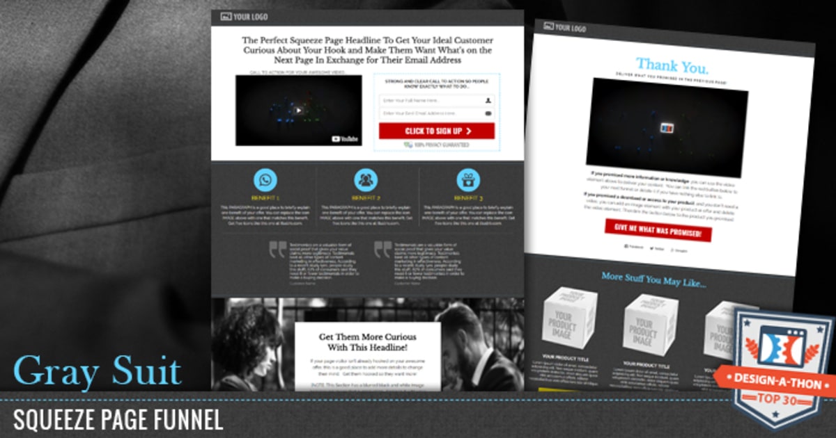 Gray Suit  ||  Squeeze Page Funnel