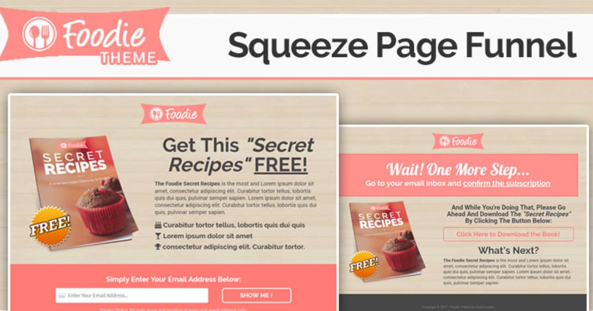 FOODIE | Squeeze Page Funnel