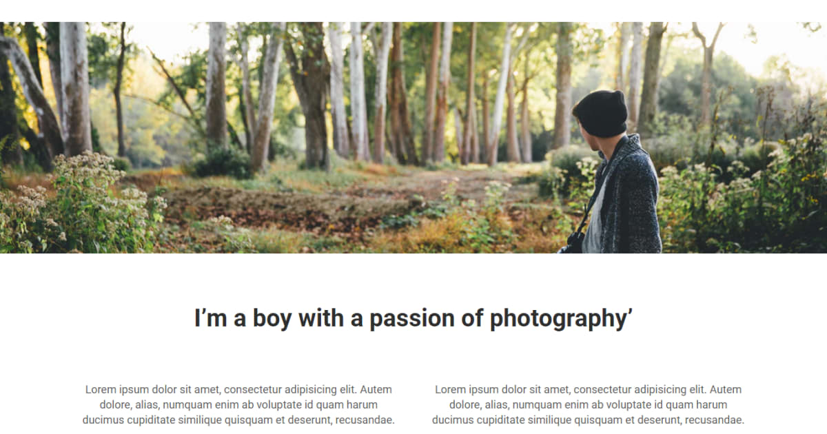 Photography / Services / Portfolio / Landing Page - Personal Template 02