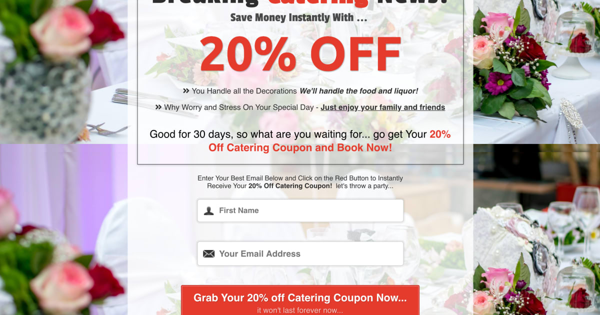 Catering Coupon Lead Gen