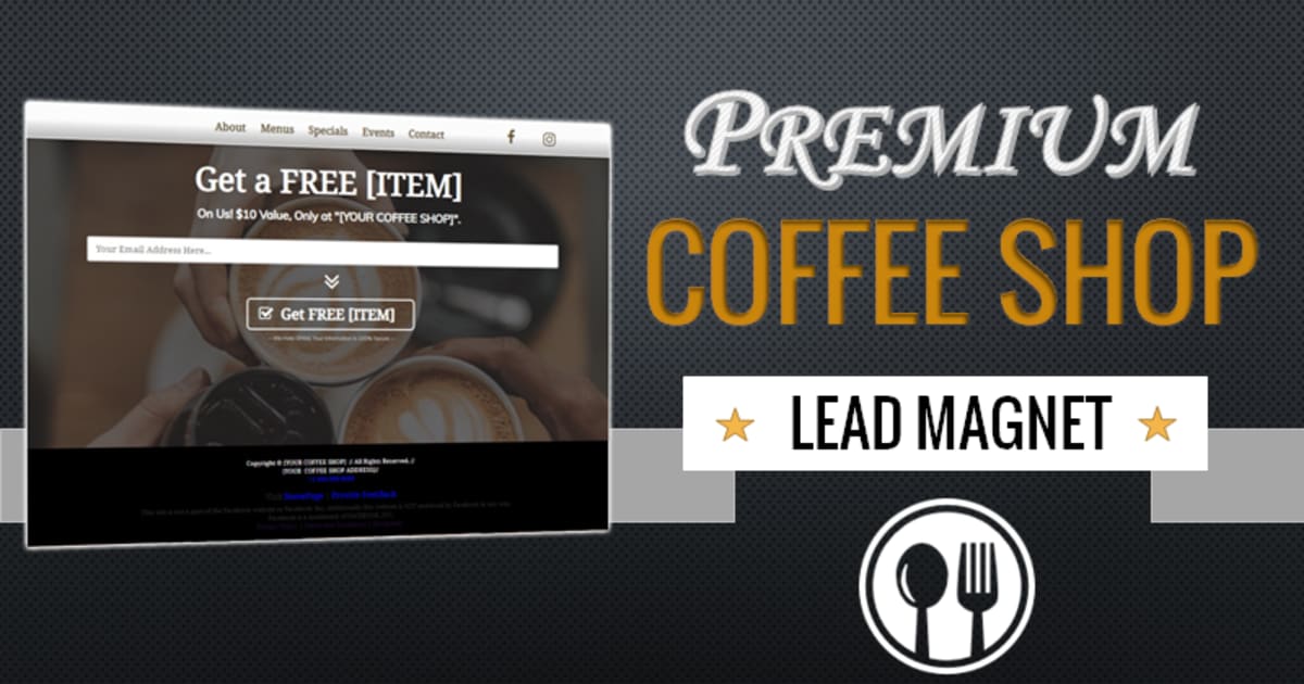 Coffee Shop Lead Magnet Funnel **BONUS** 5 Step Email Sequence!