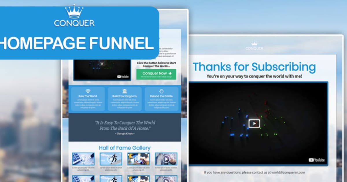 CONQUER | The Home Page Funnel