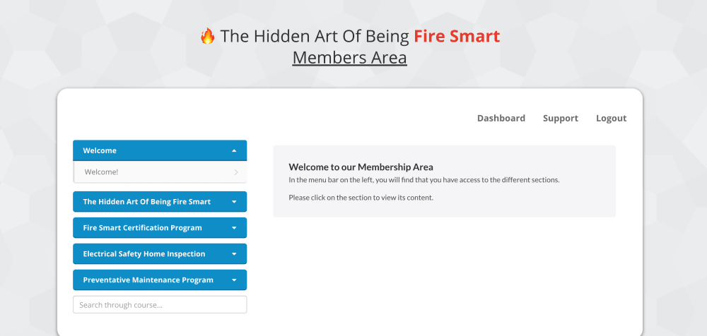 **Electrical Contractor Membership Area: Desktop View**