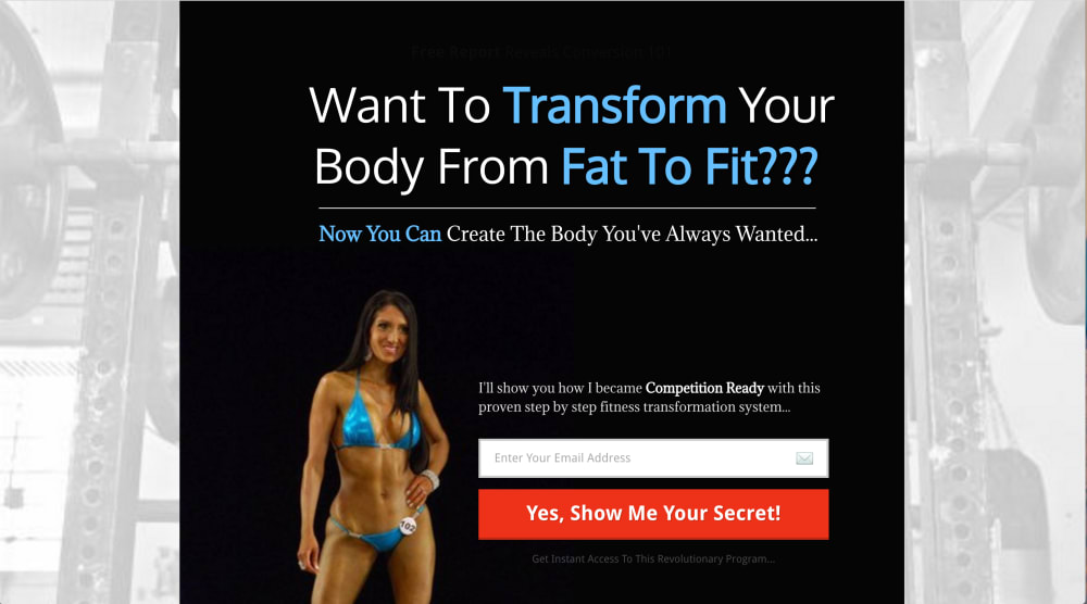 Health And Fitness Funnel Optin Page: Desktop View