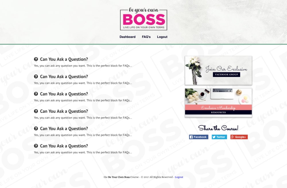 FAQ's Page