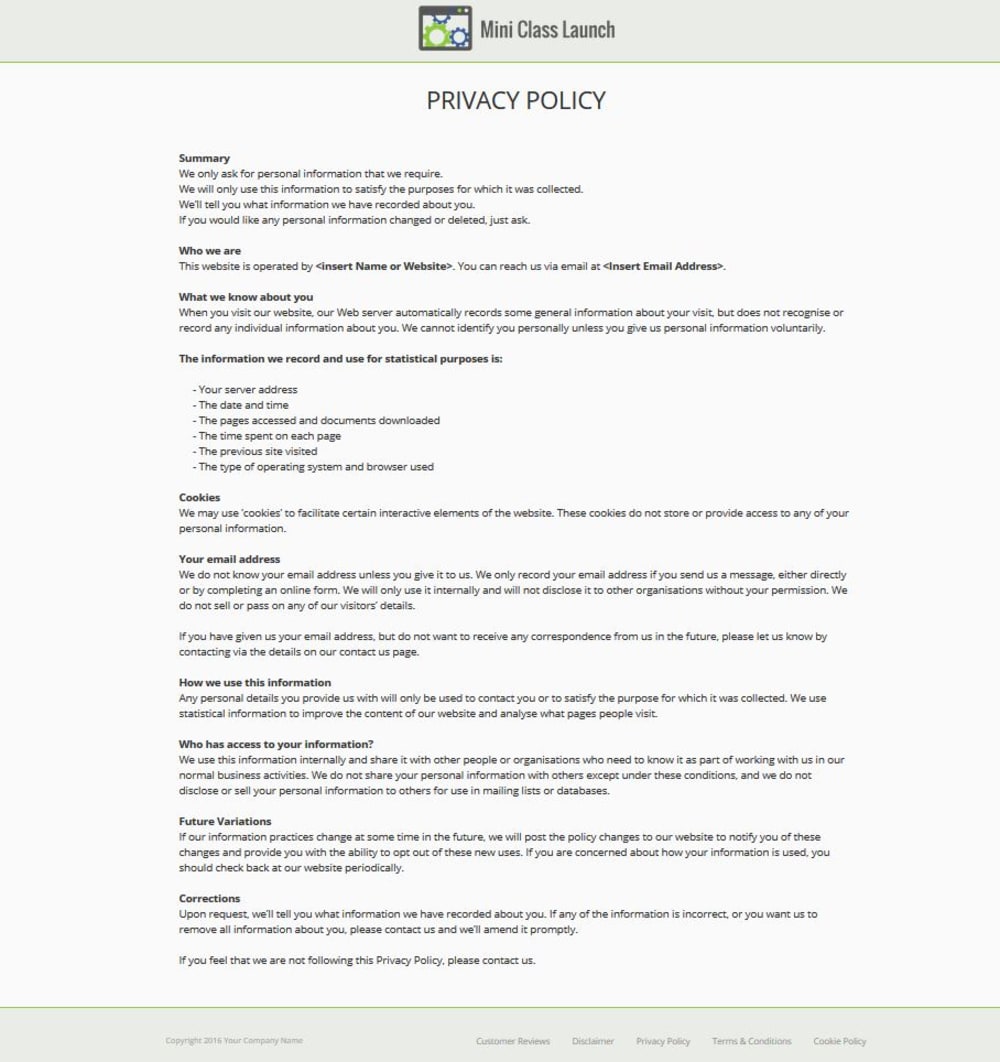 Page 9 - Privacy Policy