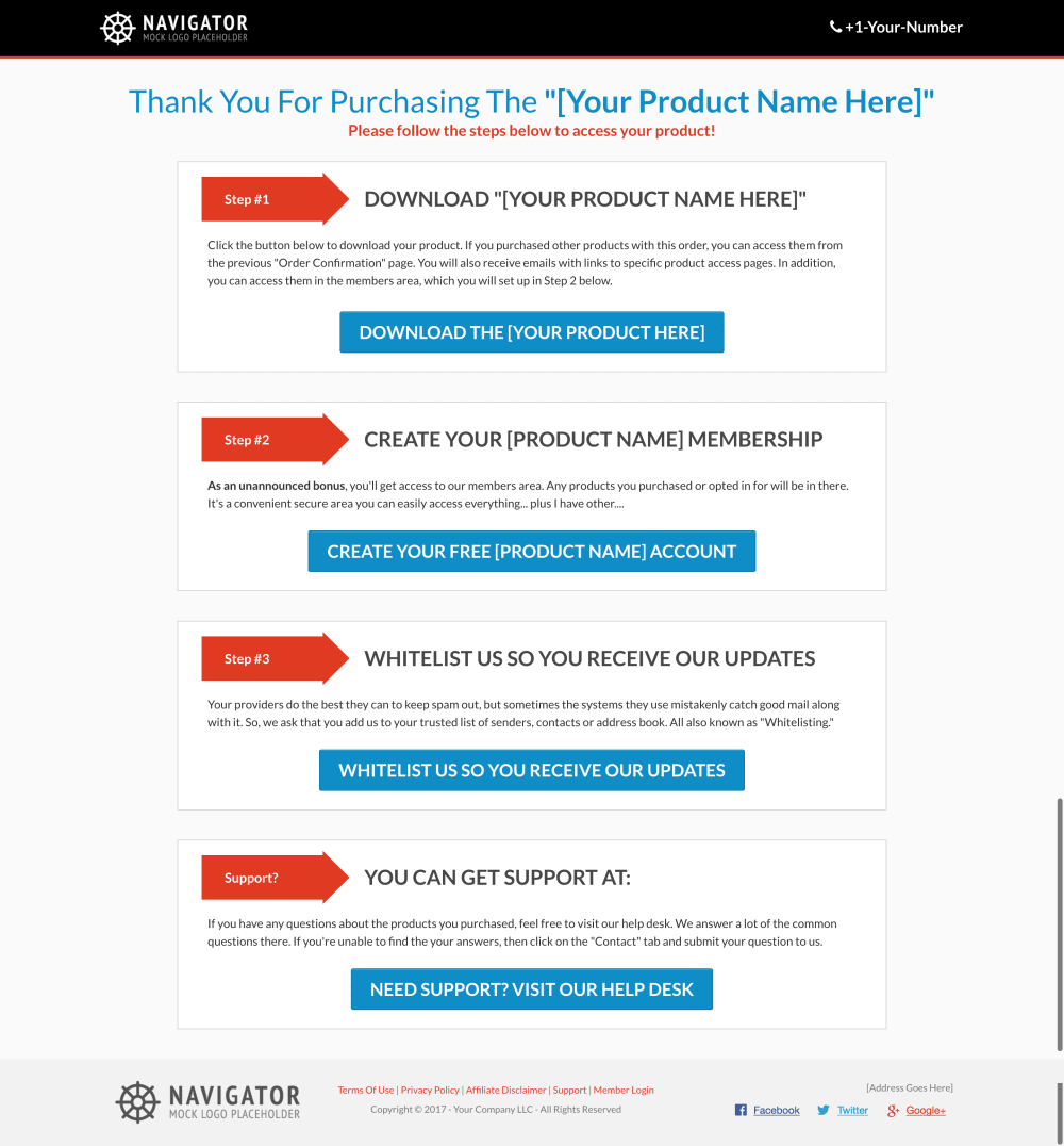 Order Thank You Page