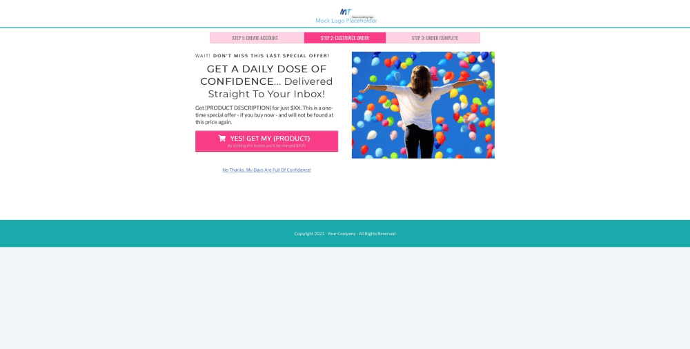 Downsell - One Time Offer - Page
