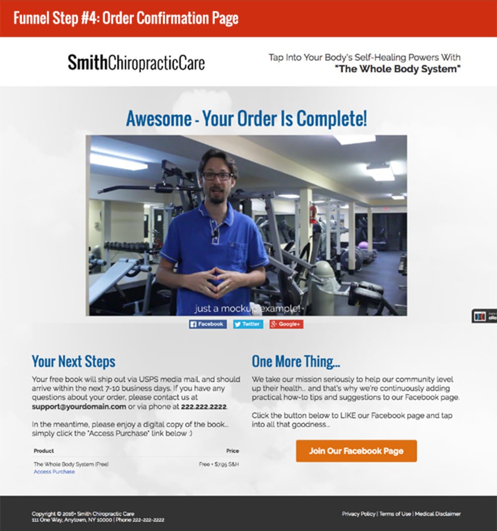 Step 4: Order Confirmation Page + Additional CTA