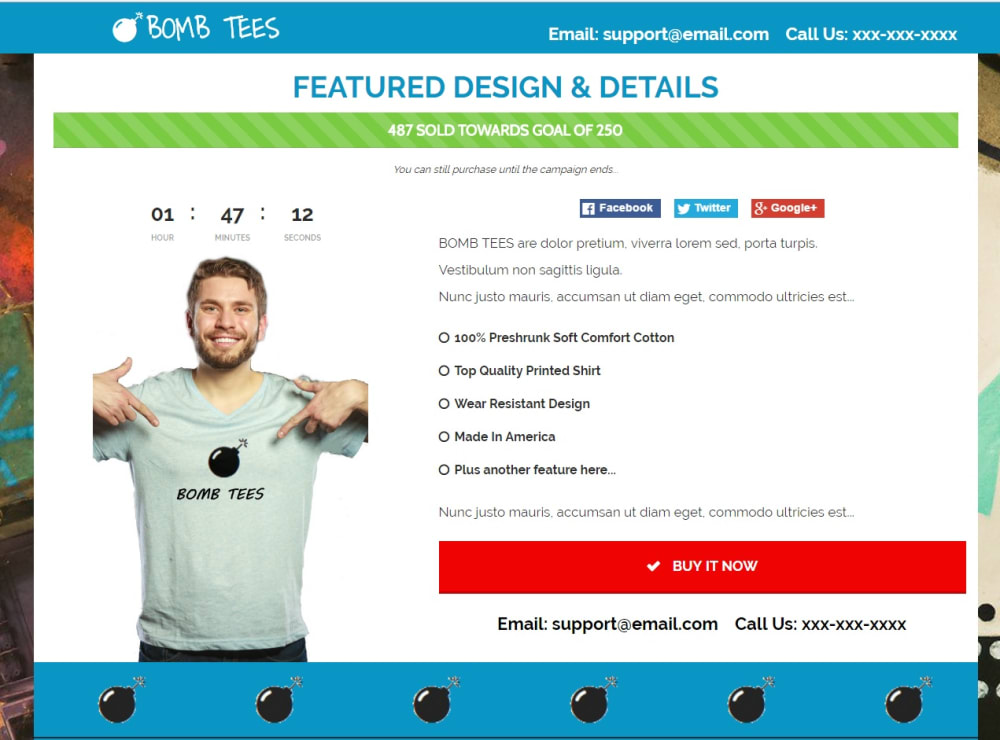 Tee Shirt Sales Page 