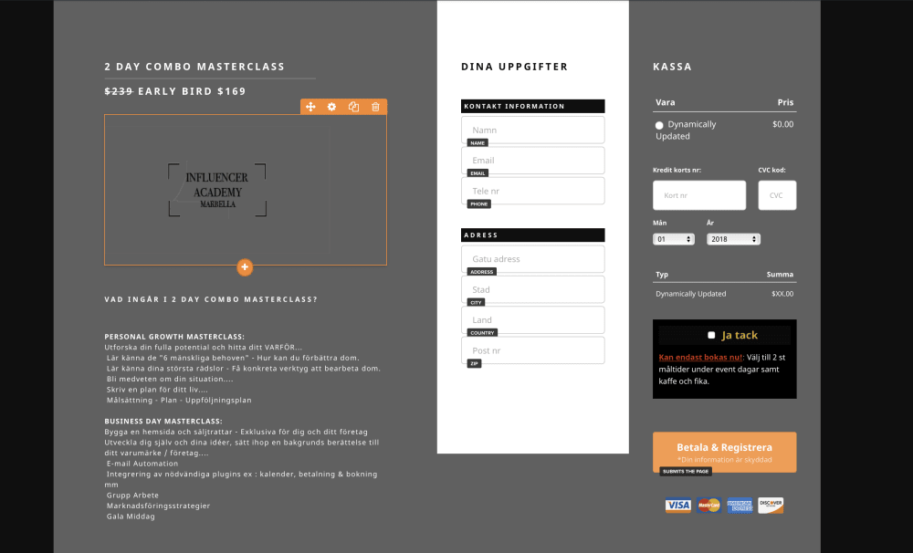 Order page