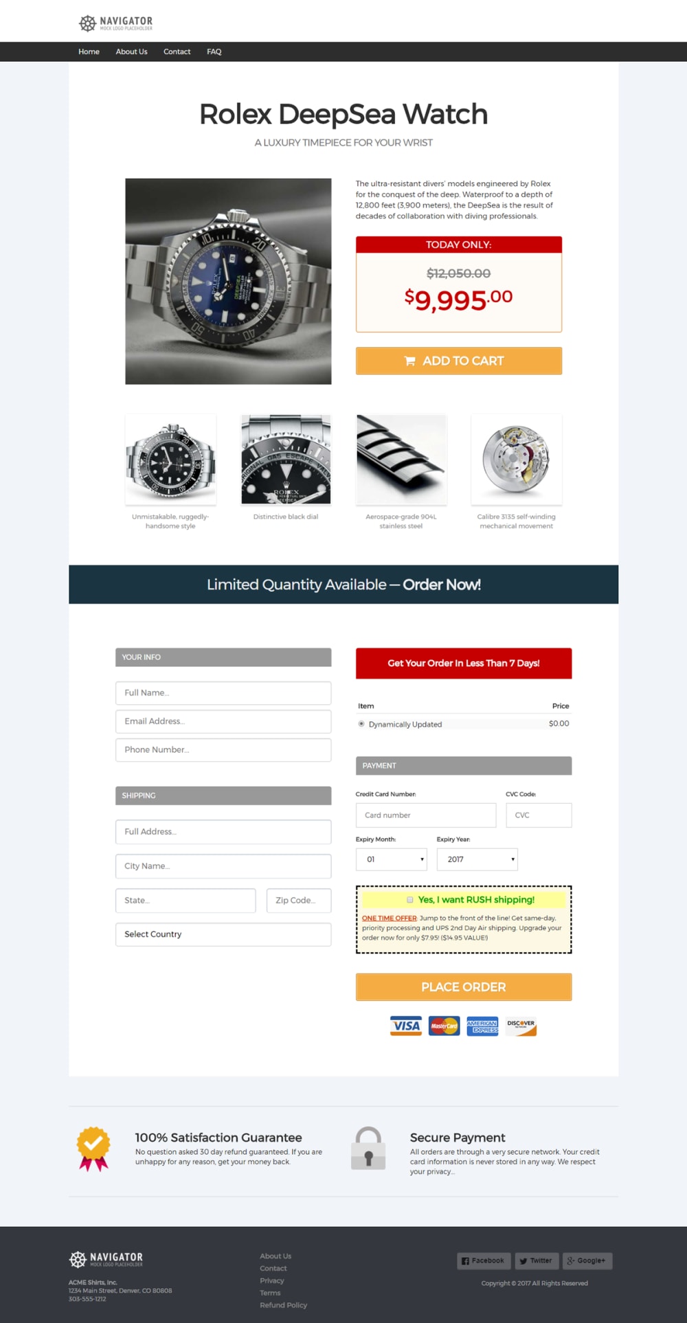 Product Order Page