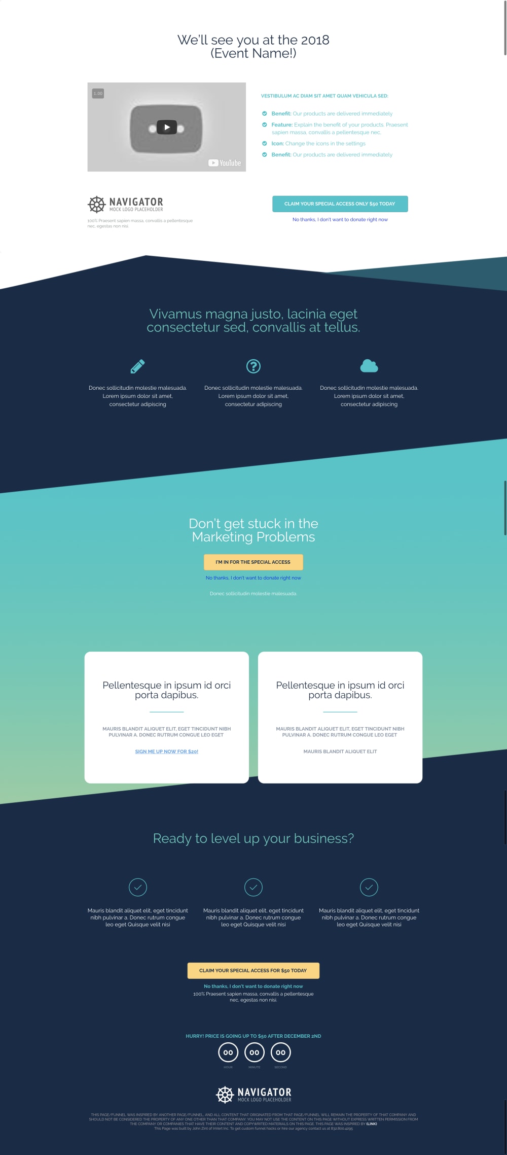 Confirmation & Sales Page