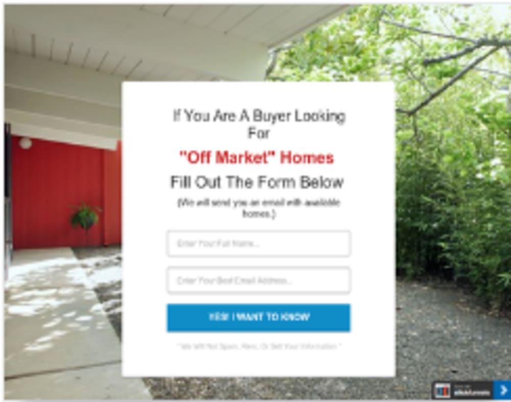 Buyer lead capture form