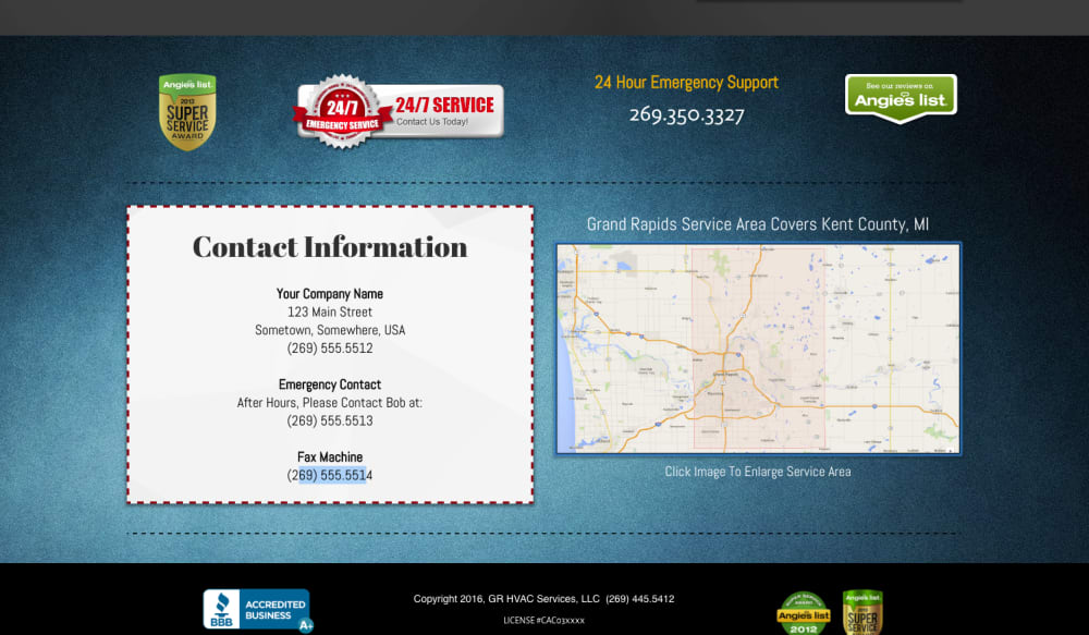 Contact Information & Service Area