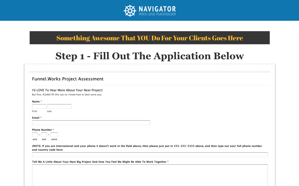 High Ticket Application
