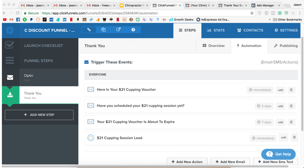 3 Email Follow Ups To Client and 1 reminder email to owner of business