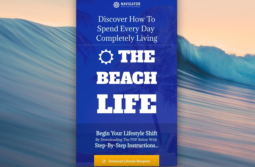 Beach Lifestyle Thank You Page: Mobile View