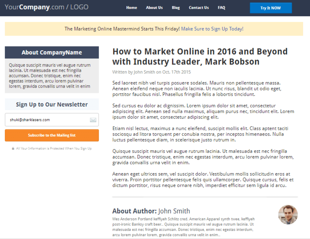 Blog post Page