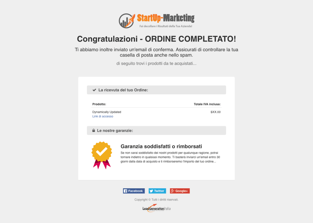 8. Seconda pagina Conferma Ordine