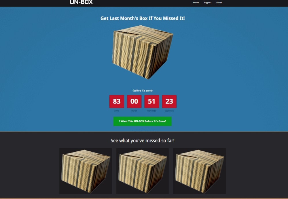 One Time Purchase Page