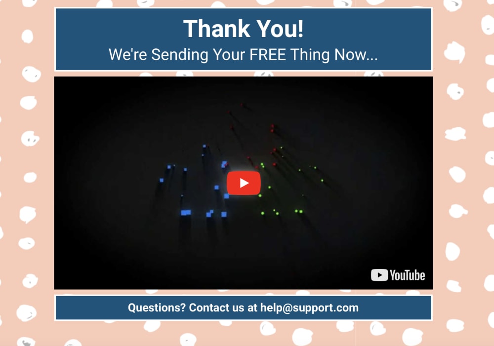 Thank You Page with Video