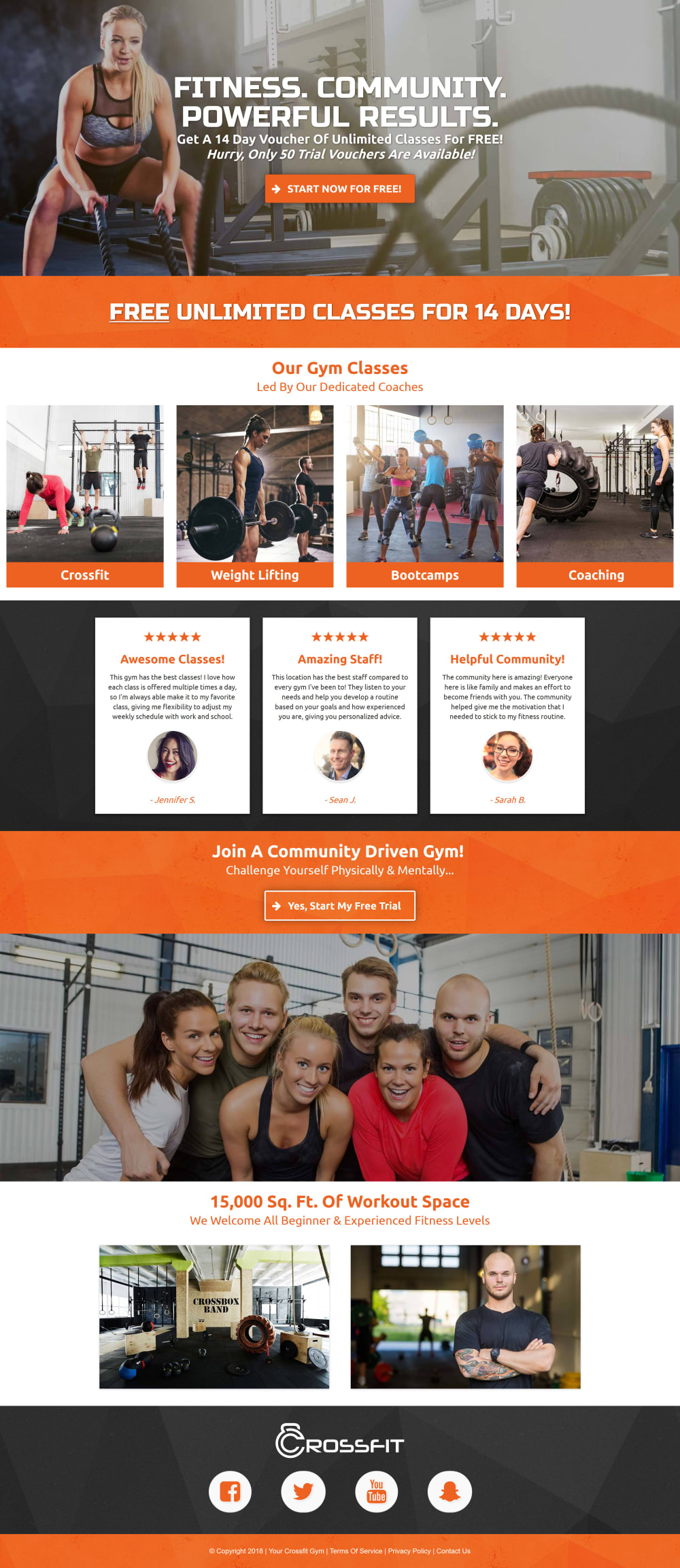 Crossfit Gym - Landing Page