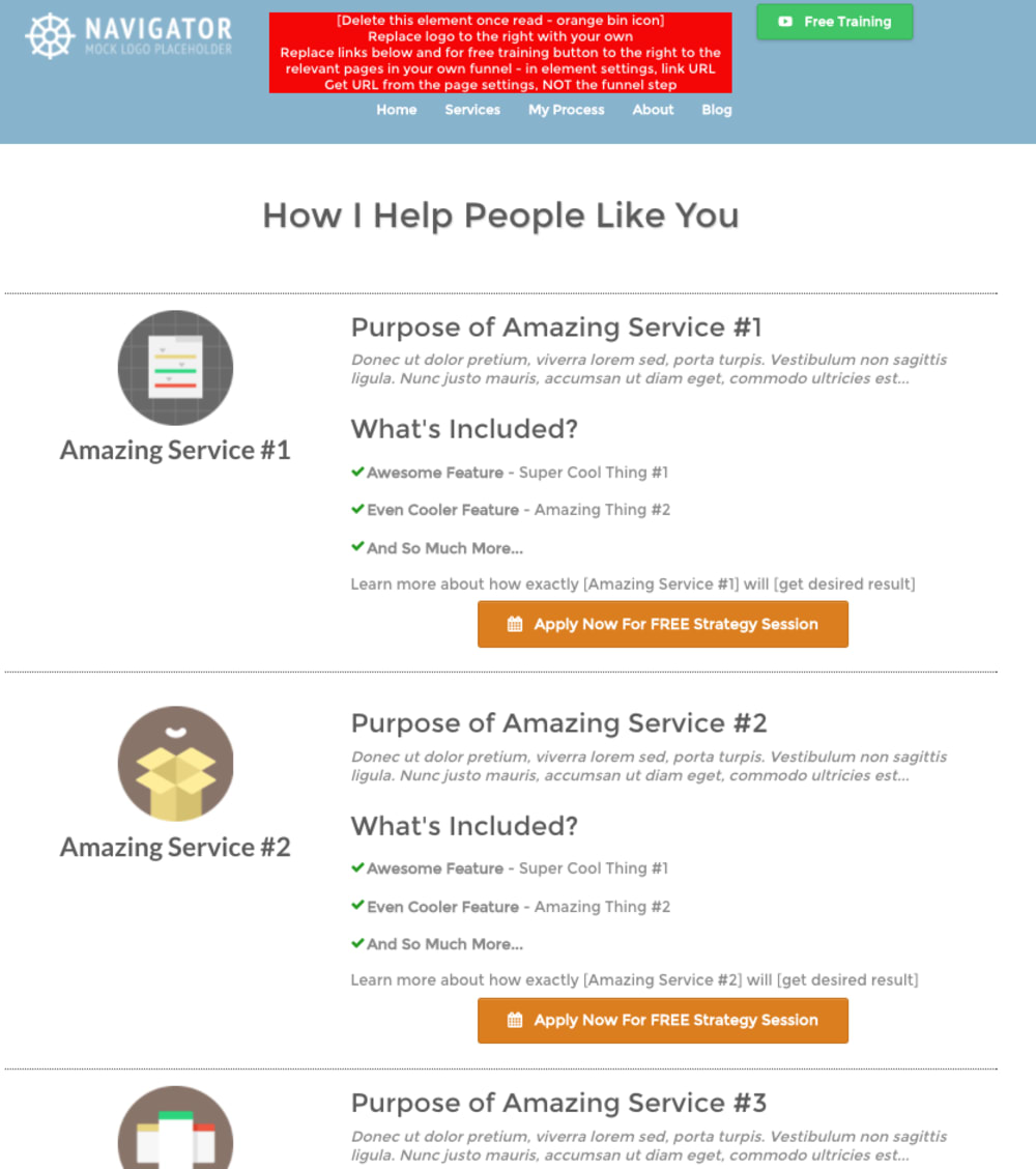 Services Page